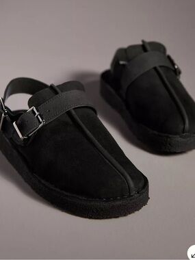 Clarks Originals Trek Mule Sling – Black Warm Lined Leather Clogs